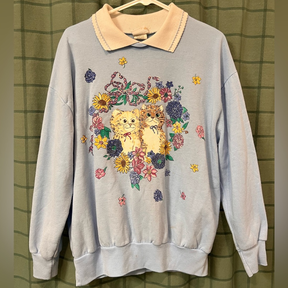 Vintage kitty cat crewneck
